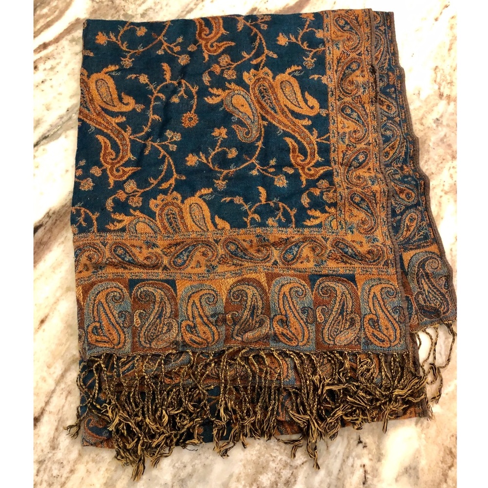 Teal Printed Scarf